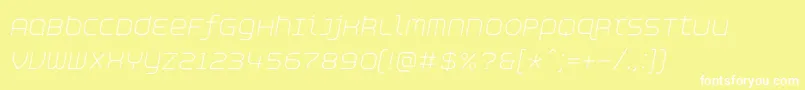 AspirinAdvancelightItalic Font – White Fonts on Yellow Background