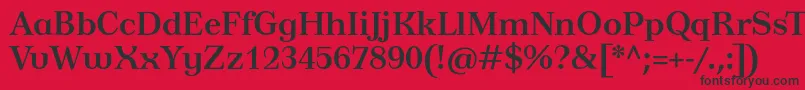 フォントTusardecoBold – 赤い背景に黒い文字