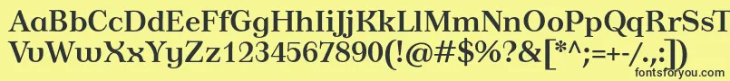 フォントTusardecoBold – 黒い文字の黄色い背景
