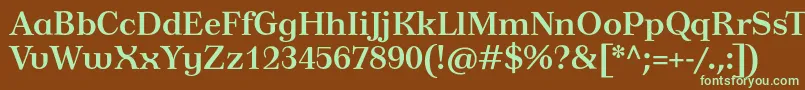 TusardecoBold Font – Green Fonts on Brown Background