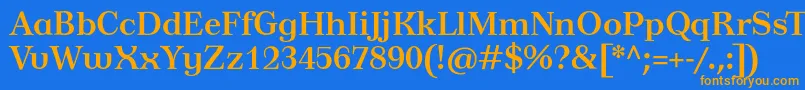TusardecoBold Font – Orange Fonts on Blue Background