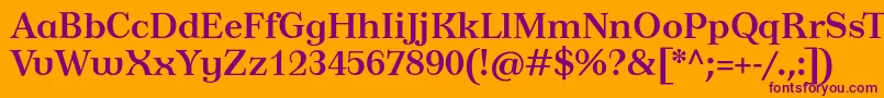 TusardecoBold Font – Purple Fonts on Orange Background