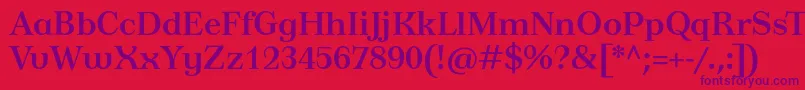 TusardecoBold Font – Purple Fonts on Red Background