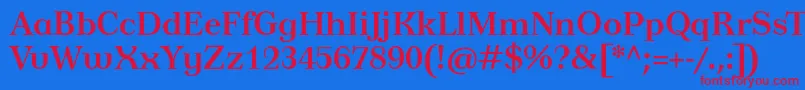 TusardecoBold Font – Red Fonts on Blue Background