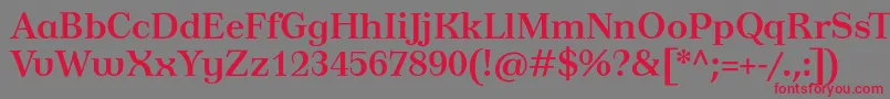 TusardecoBold-Schriftart – Rote Schriften auf grauem Hintergrund