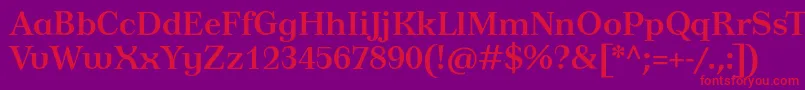 TusardecoBold Font – Red Fonts on Purple Background