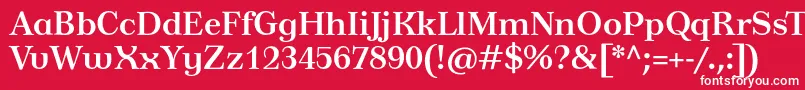 フォントTusardecoBold – 赤い背景に白い文字