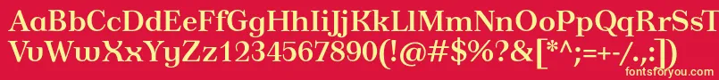 フォントTusardecoBold – 黄色の文字、赤い背景