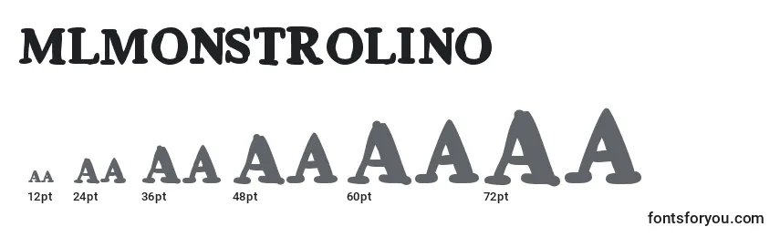 Размеры шрифта Mlmonstrolino