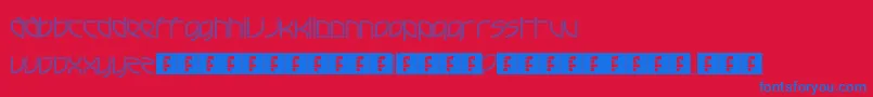 FrenchElectricTechno-Schriftart – Blaue Schriften auf rotem Hintergrund