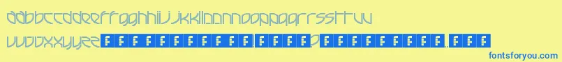 FrenchElectricTechno Font – Blue Fonts on Yellow Background