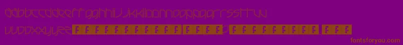 フォントFrenchElectricTechno – 紫色の背景に茶色のフォント