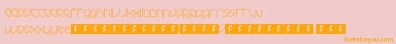 FrenchElectricTechno-Schriftart – Orangefarbene Schriften auf rosa Hintergrund