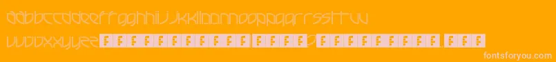 FrenchElectricTechno-Schriftart – Rosa Schriften auf orangefarbenem Hintergrund
