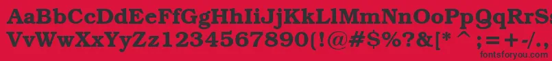 TextbookDemi Font – Black Fonts on Red Background