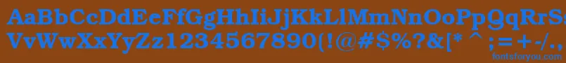 TextbookDemi Font – Blue Fonts on Brown Background