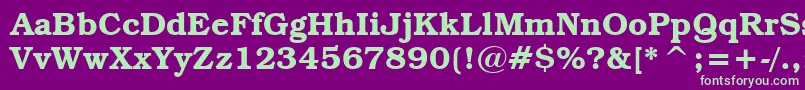 TextbookDemi Font – Green Fonts on Purple Background