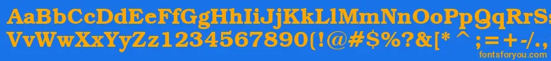 TextbookDemi Font – Orange Fonts on Blue Background