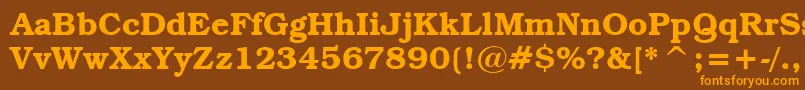 TextbookDemi Font – Orange Fonts on Brown Background