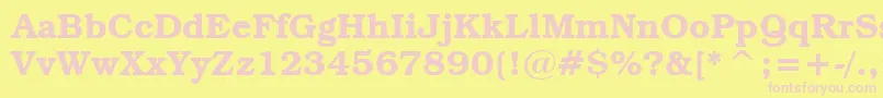フォントTextbookDemi – ピンクのフォント、黄色の背景