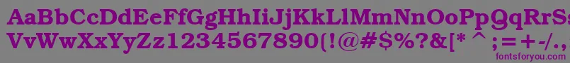 フォントTextbookDemi – 紫色のフォント、灰色の背景
