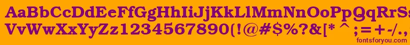 Шрифт TextbookDemi – фиолетовые шрифты на оранжевом фоне