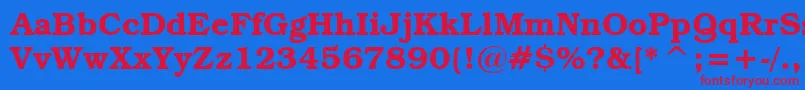 TextbookDemi Font – Red Fonts on Blue Background