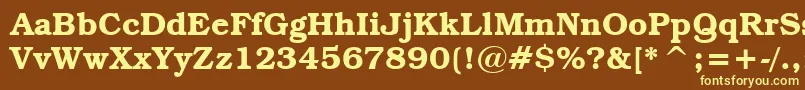 TextbookDemi-fontti – keltaiset fontit ruskealla taustalla