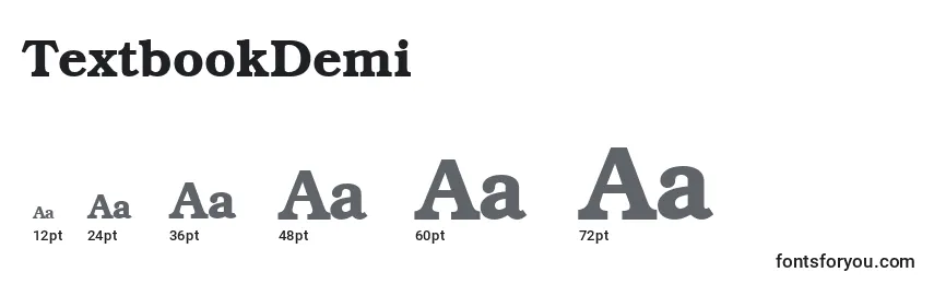 TextbookDemi Font Sizes