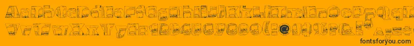 Monsterboxes-fontti – mustat fontit oranssilla taustalla