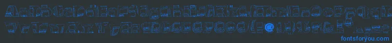 Monsterboxes Font – Blue Fonts on Black Background