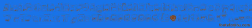 Monsterboxes Font – Brown Fonts on Blue Background