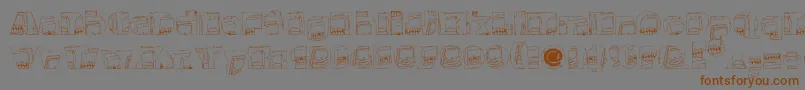 Monsterboxes Font – Brown Fonts on Gray Background