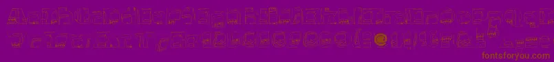Monsterboxes-Schriftart – Braune Schriften auf violettem Hintergrund