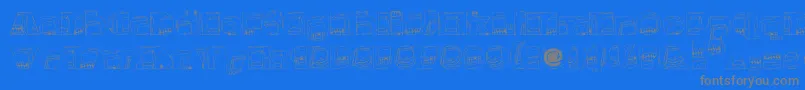 フォントMonsterboxes – 青い背景に灰色の文字