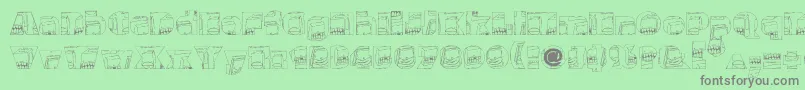 Monsterboxes Font – Gray Fonts on Green Background