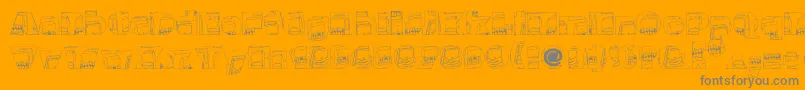 Monsterboxes-Schriftart – Graue Schriften auf orangefarbenem Hintergrund