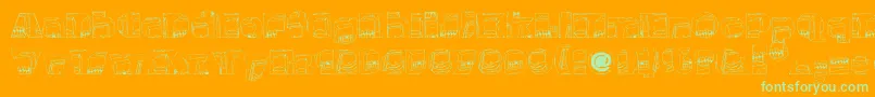 Monsterboxes-fontti – vihreät fontit oranssilla taustalla