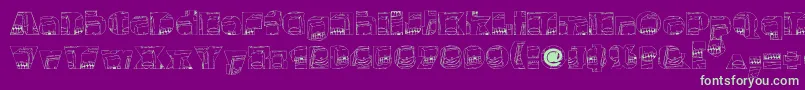 Monsterboxes-fontti – vihreät fontit violetilla taustalla