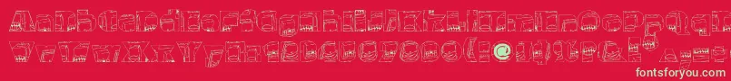 Monsterboxes Font – Green Fonts on Red Background