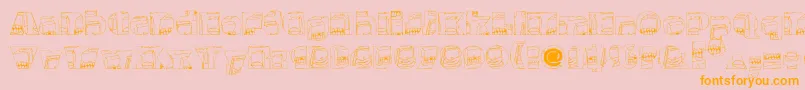 Monsterboxes Font – Orange Fonts on Pink Background