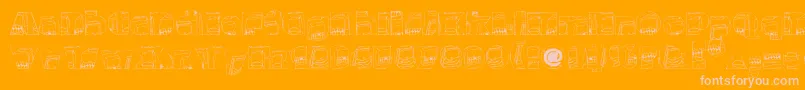 Monsterboxes Font – Pink Fonts on Orange Background