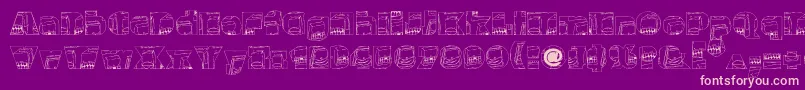 Monsterboxes Font – Pink Fonts on Purple Background