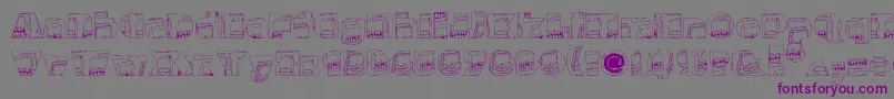 Monsterboxes-fontti – violetit fontit harmaalla taustalla
