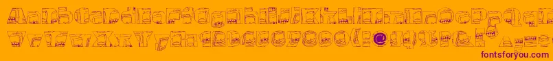 Monsterboxes Font – Purple Fonts on Orange Background