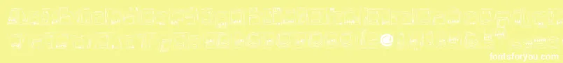 フォントMonsterboxes – 黄色い背景に白い文字