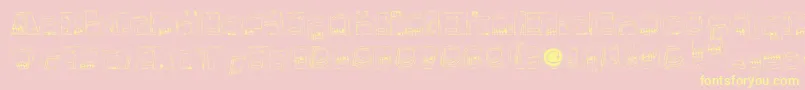 Monsterboxes Font – Yellow Fonts on Pink Background