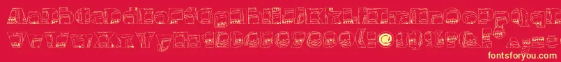 Monsterboxes Font – Yellow Fonts on Red Background