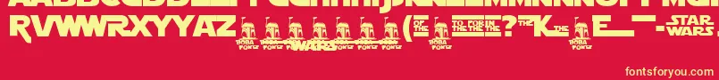 フォントStjldbl2 – 黄色の文字、赤い背景