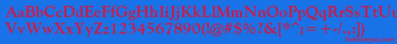 FilcoOldeStyleBold Font – Red Fonts on Blue Background